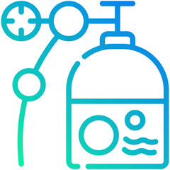oxygen tube gradient line icon