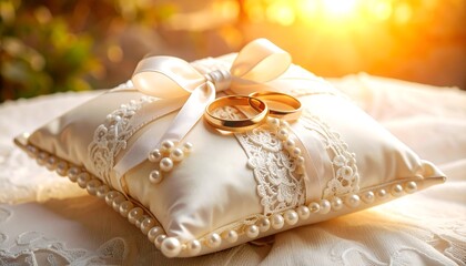 Wedding rings on a decorative pillow (1)