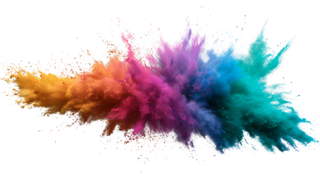 Color run inspired rainbow on white background 