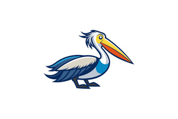 pelican on white background