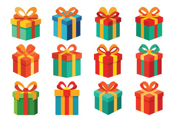 Colorful Gift Boxes with Ribbons Holiday Presents for Celebrations and Special Occasions