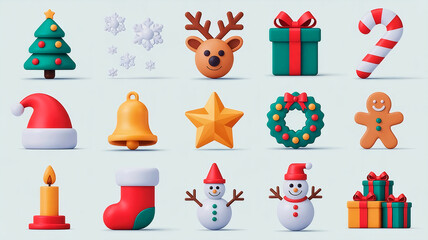 15 Christmas Icons: Festive Vector Set