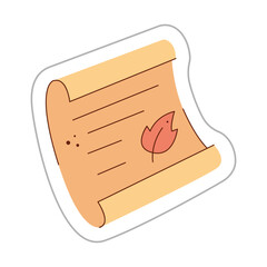 Sticker with a letter. Color hand drawn clipart illustration.