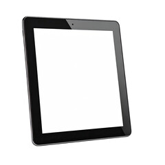 Black tablet computer with blank screen