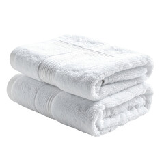 Two folded white bath towels (3)