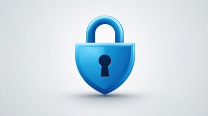 Blue Padlock Icon Representing Security and Privacy