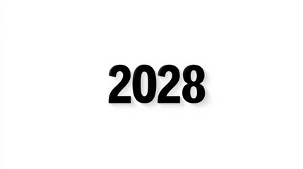 Bold 2028 Typography on White Background