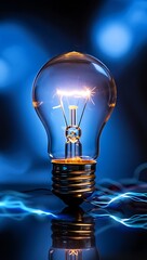 Illuminating innovation a glowing lightbulb showcasing bright ideas and concepts