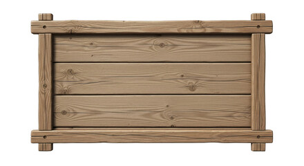 Rustic Wooden Sign with Frame and Three Planks.