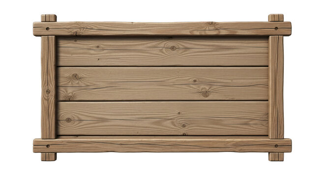 Rustic Wooden Sign with Frame and Three Planks.