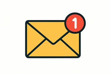 New Email Notification Icon with Red Badge