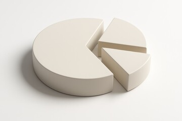 Minimal Beige Pie Chart with Separated Segments on White Background