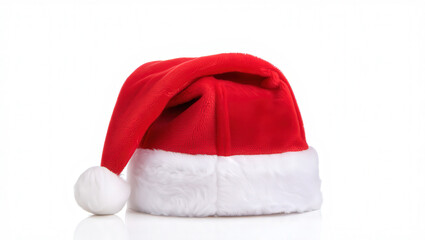 Festive Holiday Cheer Red Santa Hat with White Trim for Christmas