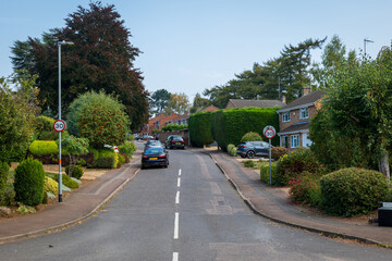 Residential estate street view in England UK