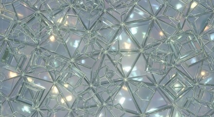 Obraz premium Abstract ice crystal background with geometric shapes and sparkling reflections