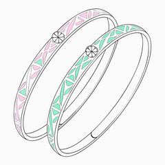 Two stylish bangles with geometric patterns
