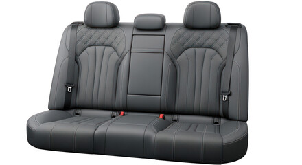 Fototapeta premium Luxury Cars Rear Seats with Diamond-Stitched Leather Upholstery.