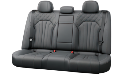 Luxury Cars Rear Seats with Diamond-Stitched Leather Upholstery.