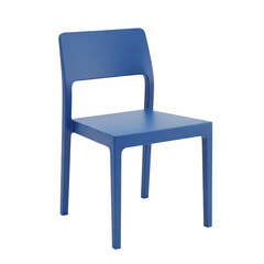 Modern Blue Plastic Chair Design Furniture Isolated on Transparent Background Elegant Seat for Dining Living Office