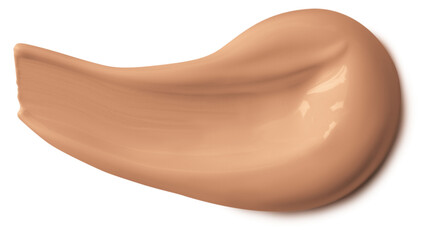 Long liquid foundation stroke isolated on white