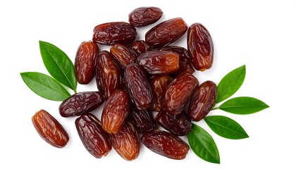 Dried dates with leaves