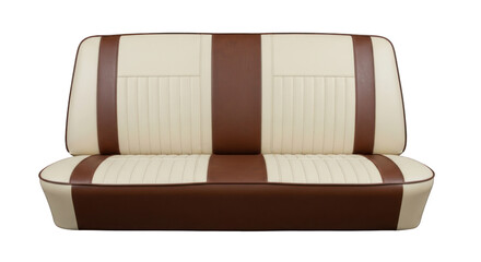 Two-toned Vintage Car Seat with Pleated Design.