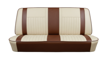Two-toned Vintage Car Seat with Pleated Design.