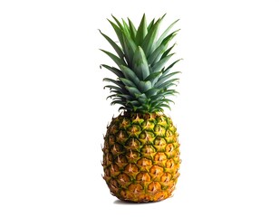 Vibrant Pineapple Display Against a Blank Background