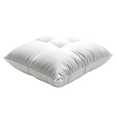 Square white pillow with subtle quilted texture and center button