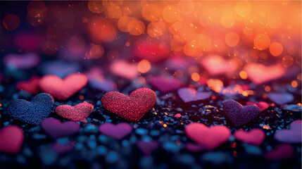 Background of hearts. Template cover with hearts, valentine. Valentine's day background print. Card with hearts.	
