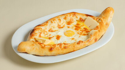 Adjarian khachapuri isolated