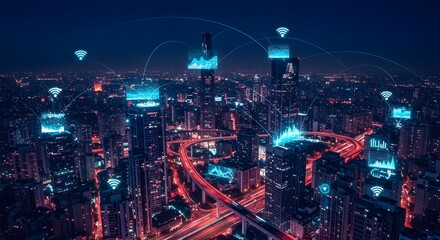 Cityscape night data visualization