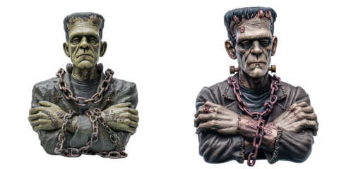 Frankenstein creature bust display horror theme sculpture art studio
