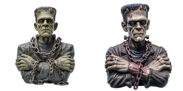 Frankenstein creature bust display horror theme sculpture art studio