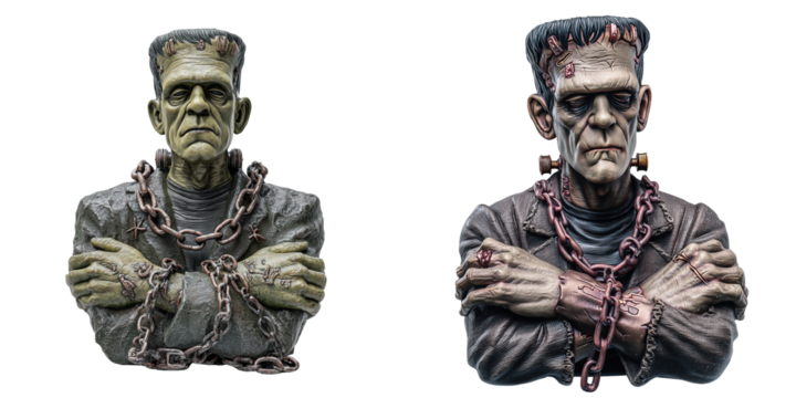Frankenstein creature bust display horror theme sculpture art studio