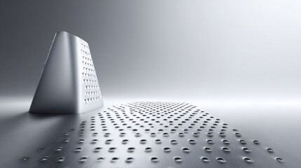 Advanced culinary tool shiny silver cheese grater kitchen product photography minimalist close-up kitchen essentials