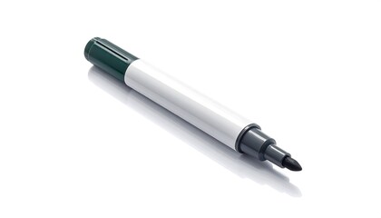 Green and white marker on white background