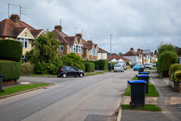 Residential estate street view in England UK