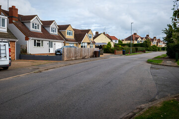 Residential estate street view in England UK
