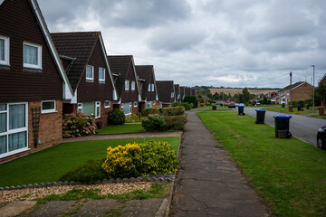 Residential estate street view in England UK