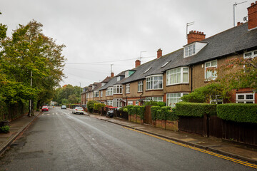 Residential estate street view in England UK