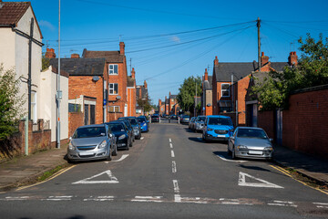 Residential estate street view in England UK