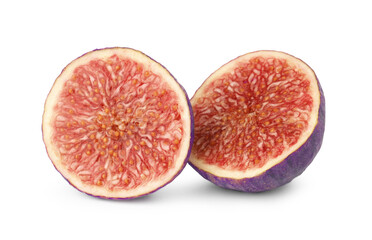 Pieces of ripe fig isolated on white