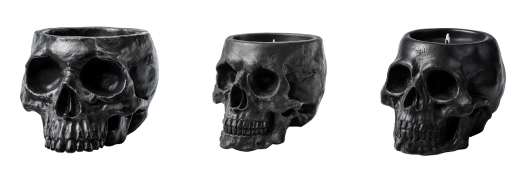 Halloween decor spooky skull candle holders for home photography