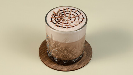 Foamy coffee glass isolated