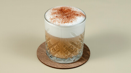 Foamy coffee glass isolated