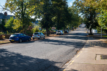 Residential estate street view in England UK