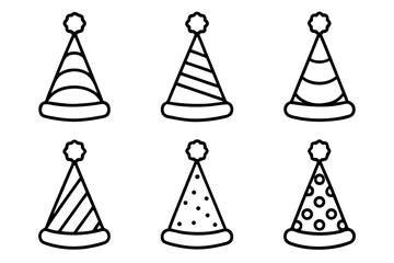 Minimalist Birthday Hat Vector Set