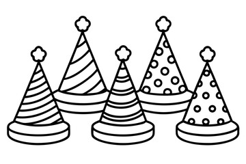 Minimalist Birthday Hat Vector Set