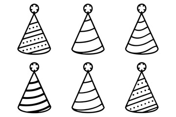 Minimalist Birthday Hat Vector Set